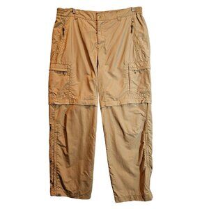 REI Womens 14P Outdoor Convertible Cargo Pants/Shorts Khaki hiking outdoor walk